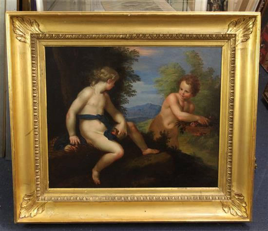 Follower of Francois Boucher (1703-1770) Venus and Cupid 20.5 x 24.5in.